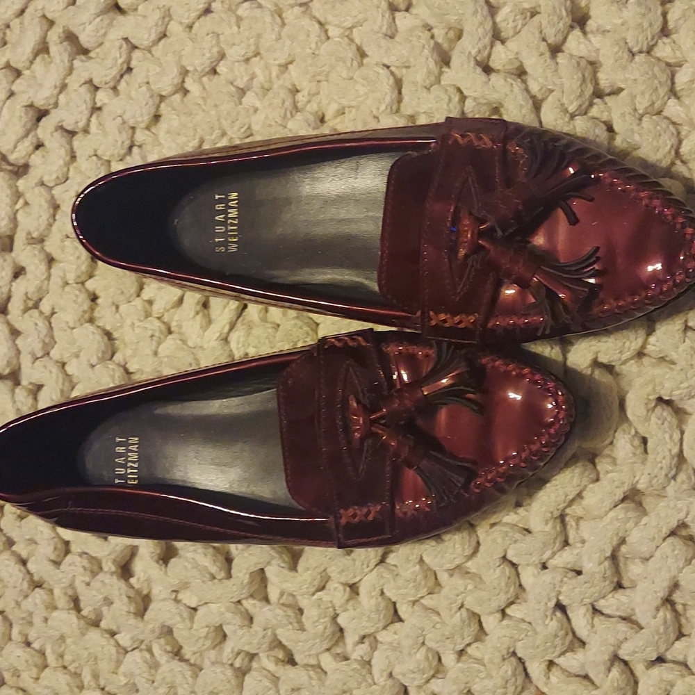 Super cool Stuart Weitzman patent leather loafers, 7.5 M, EPC!